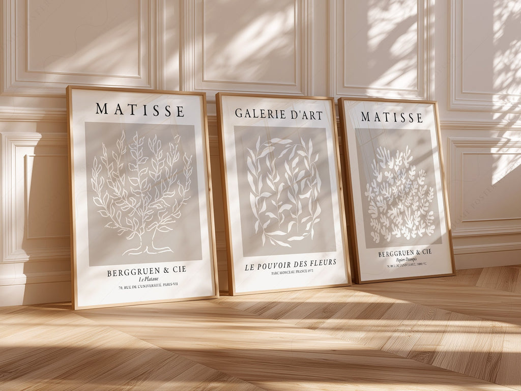 Henri Matisse Set of 3 Prints – Botanical Cut-Out Gallery Wall Art
