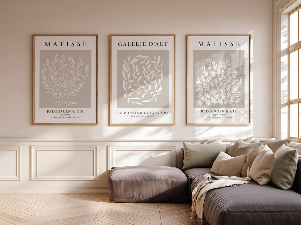 Henri Matisse Set of 3 Prints – Botanical Cut-Out Gallery Wall Art