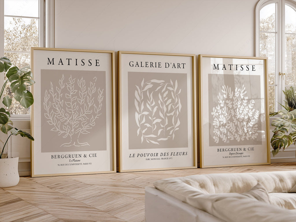 Henri Matisse Set of 3 Prints – Botanical Cut-Out Gallery Wall Art