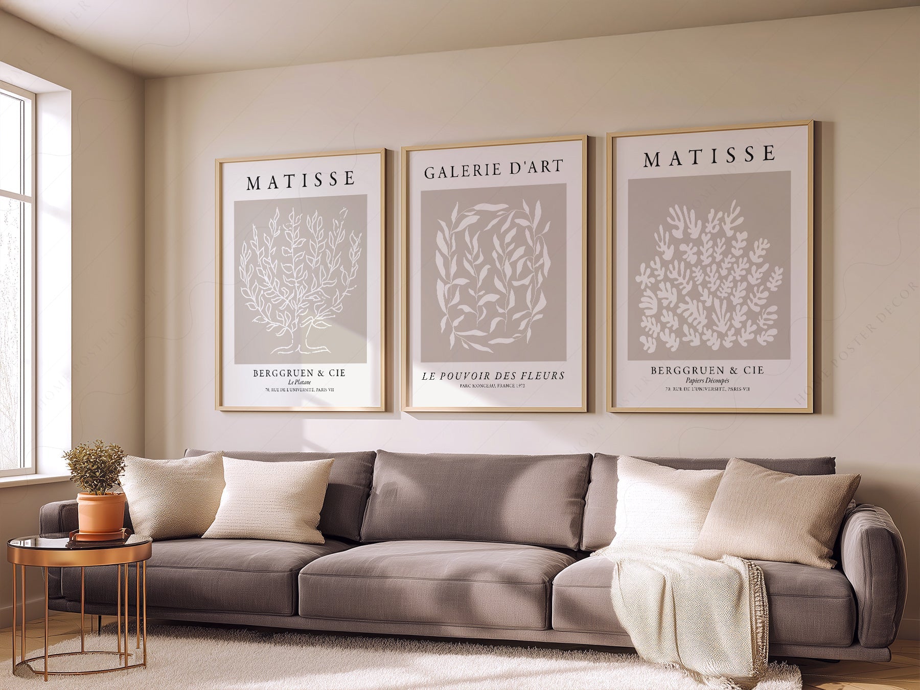 Henri Matisse Set of 3 Prints – Botanical Cut-Out Gallery Wall Art