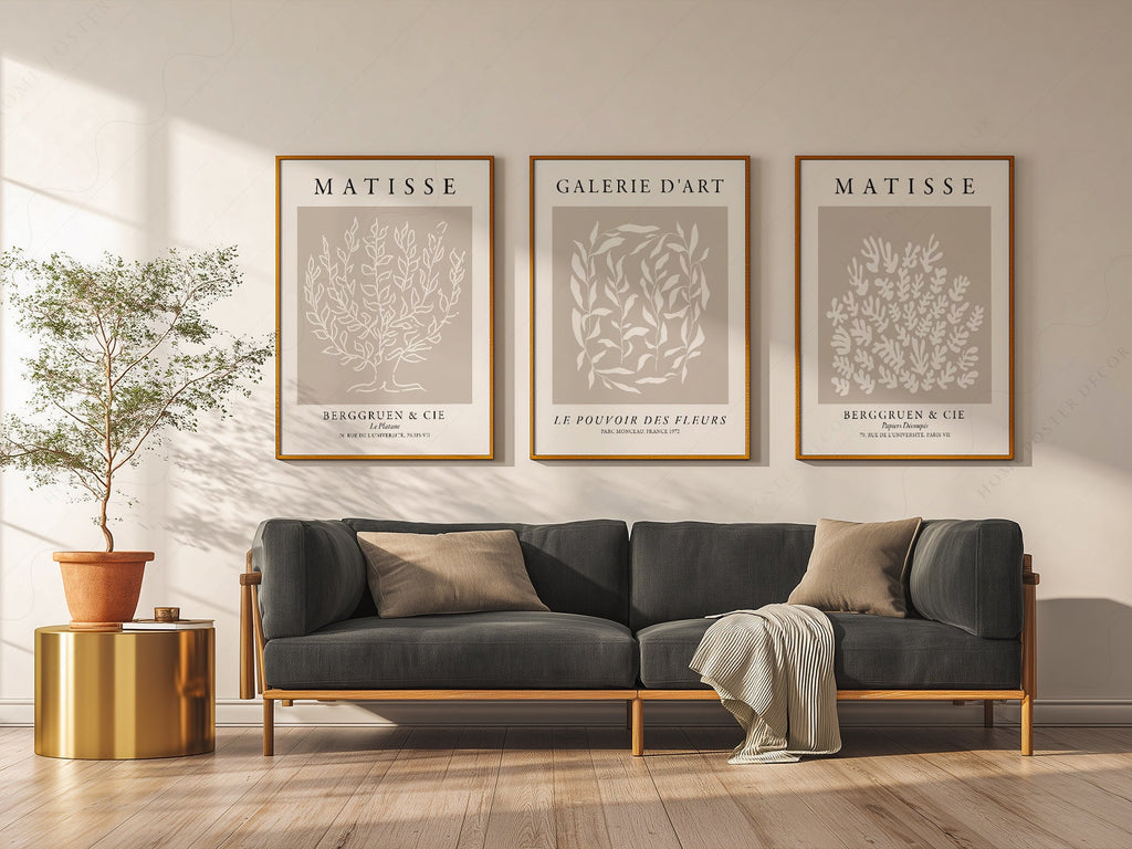 Henri Matisse Set of 3 Prints – Botanical Cut-Out Gallery Wall Art