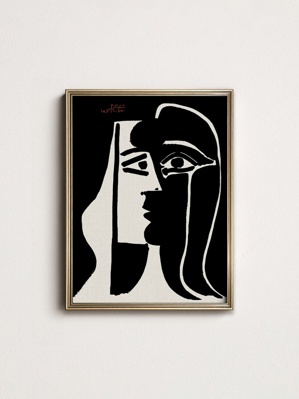 Pablo Picasso Two Faces Art Print – Black White Modern Wall Decor