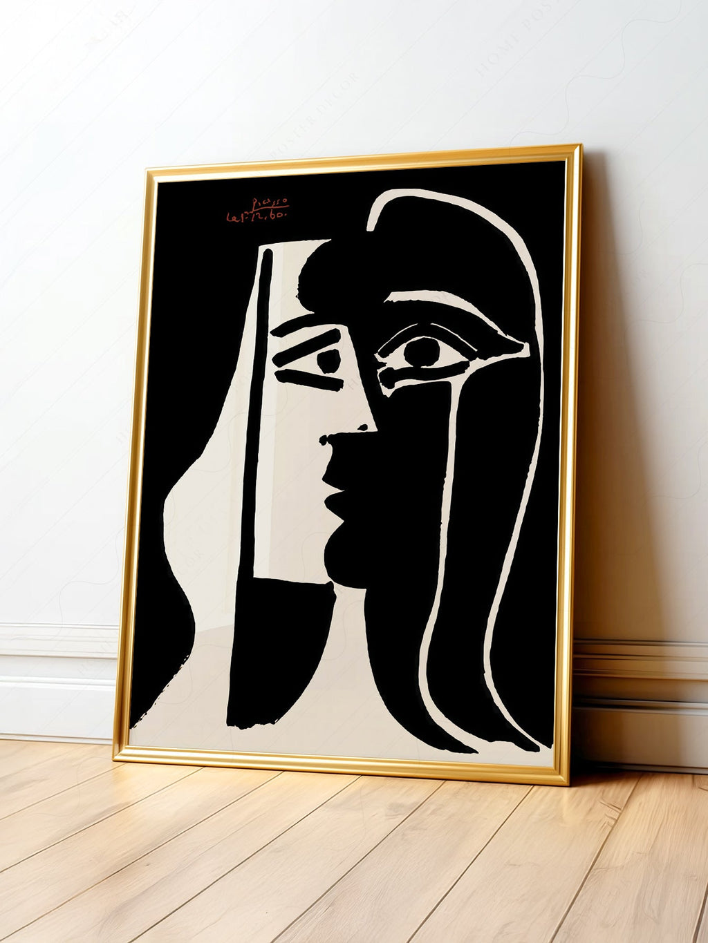 Pablo Picasso Two Faces Art Print – Black White Modern Wall Decor