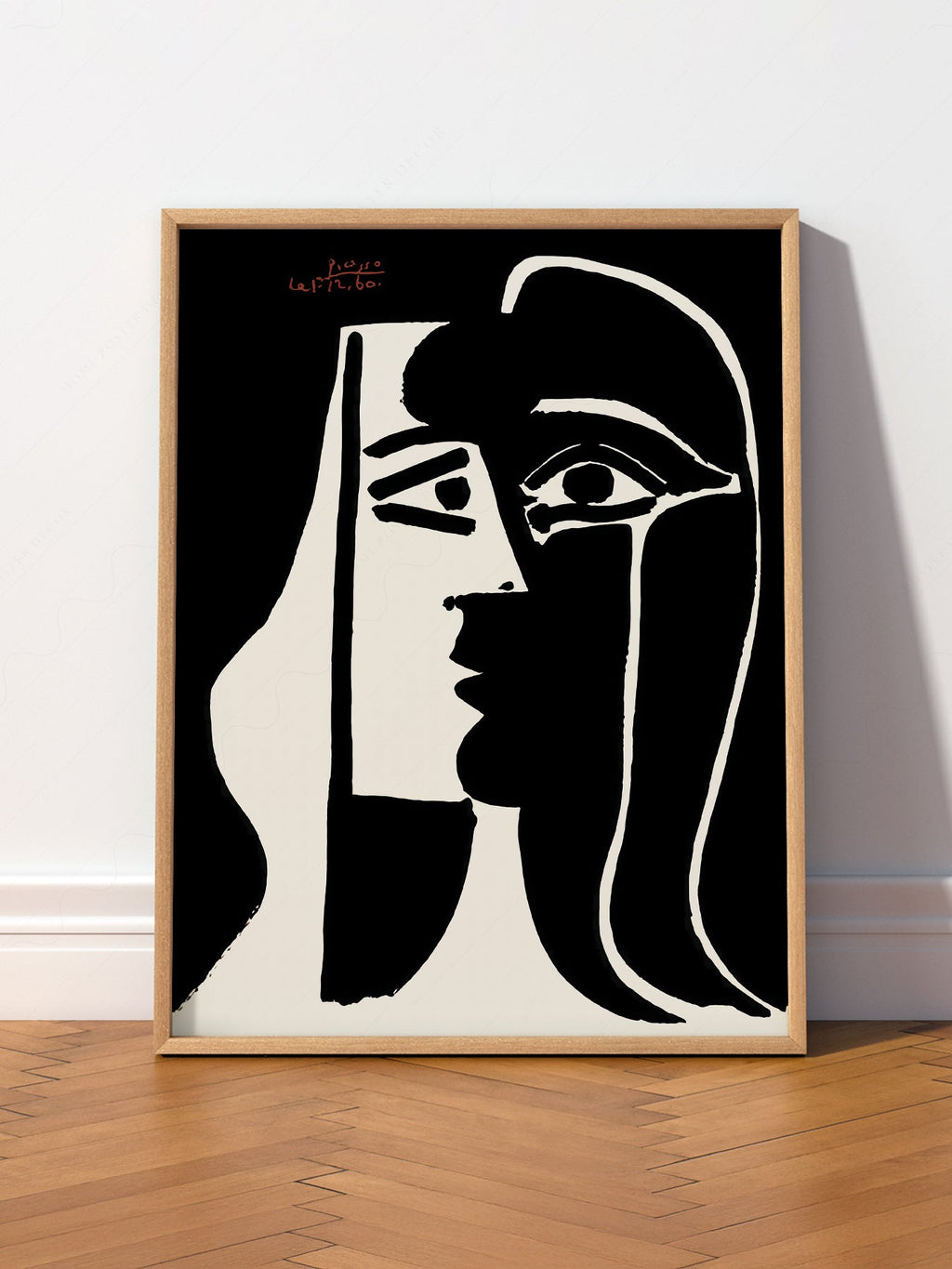 Pablo Picasso Two Faces Art Print – Black White Modern Wall Decor