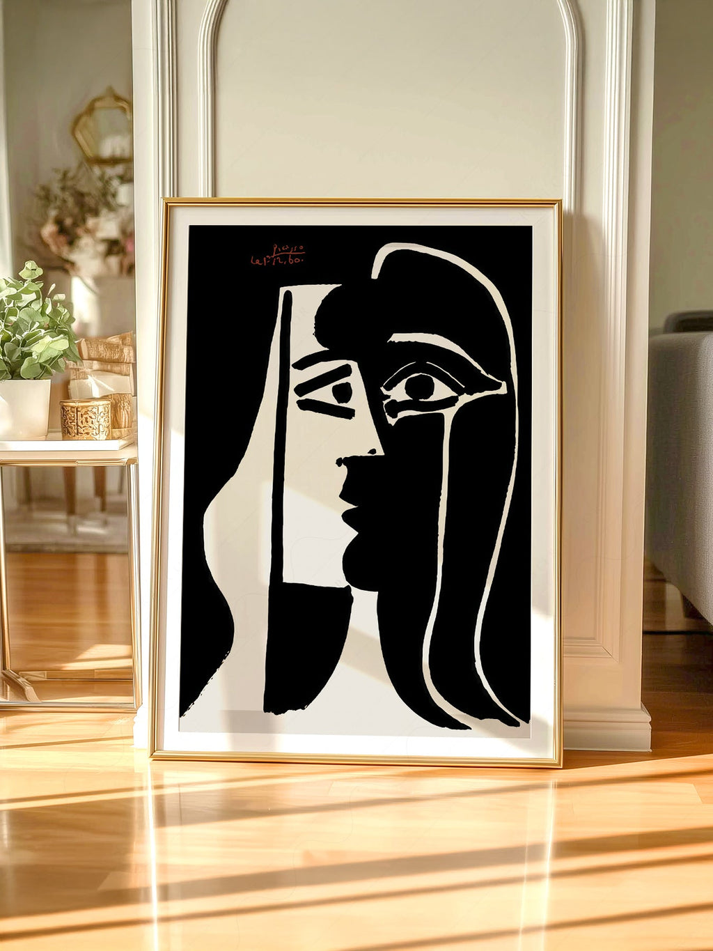 Pablo Picasso Two Faces Art Print – Black White Modern Wall Decor