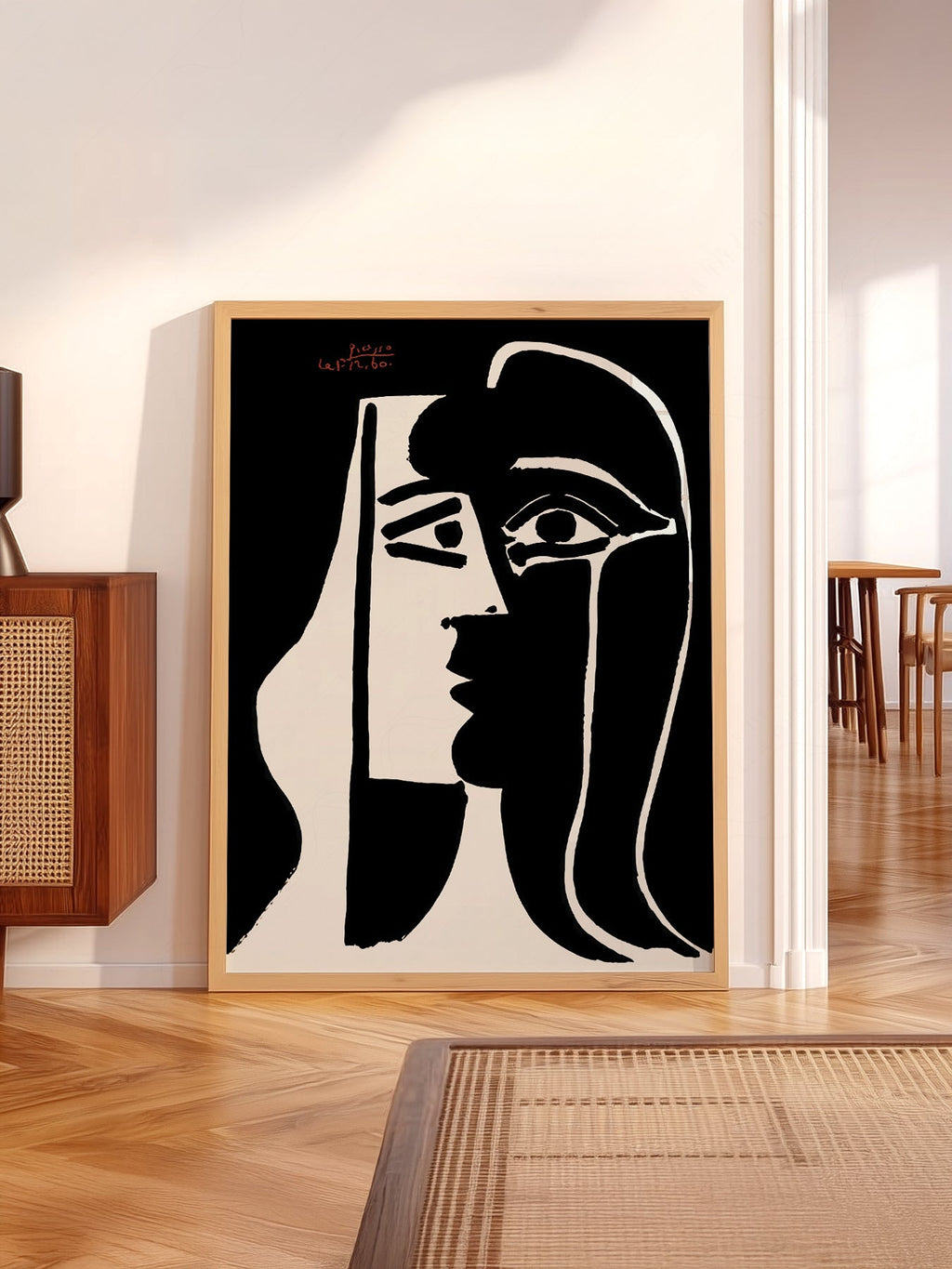 Pablo Picasso Two Faces Art Print – Black White Modern Wall Decor