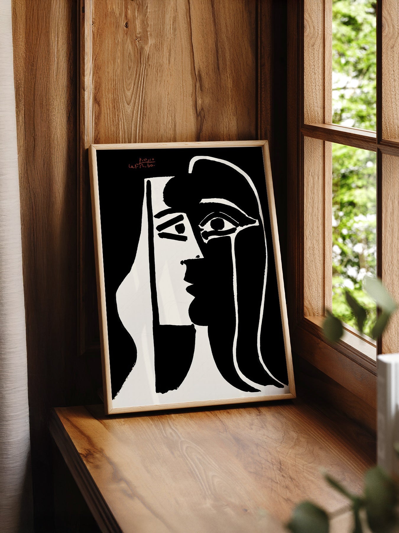 Pablo Picasso Two Faces Art Print – Black White Modern Wall Decor