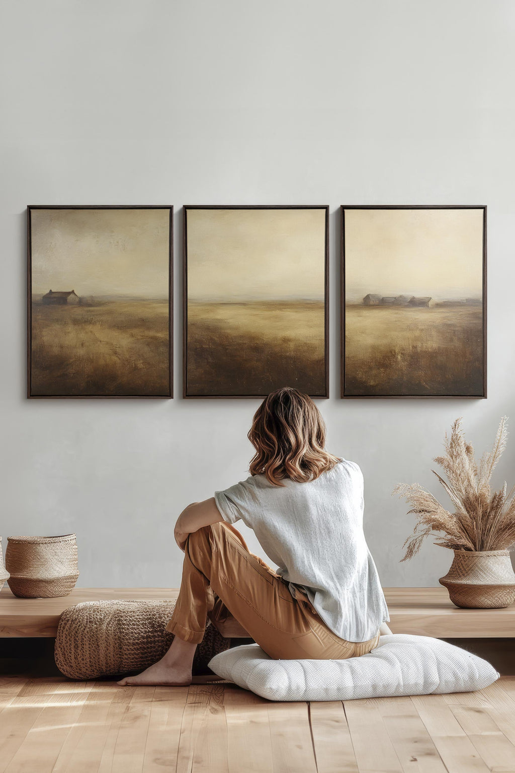TRIO OF YESTERDAY (3 Works on Stretched Canvas)
