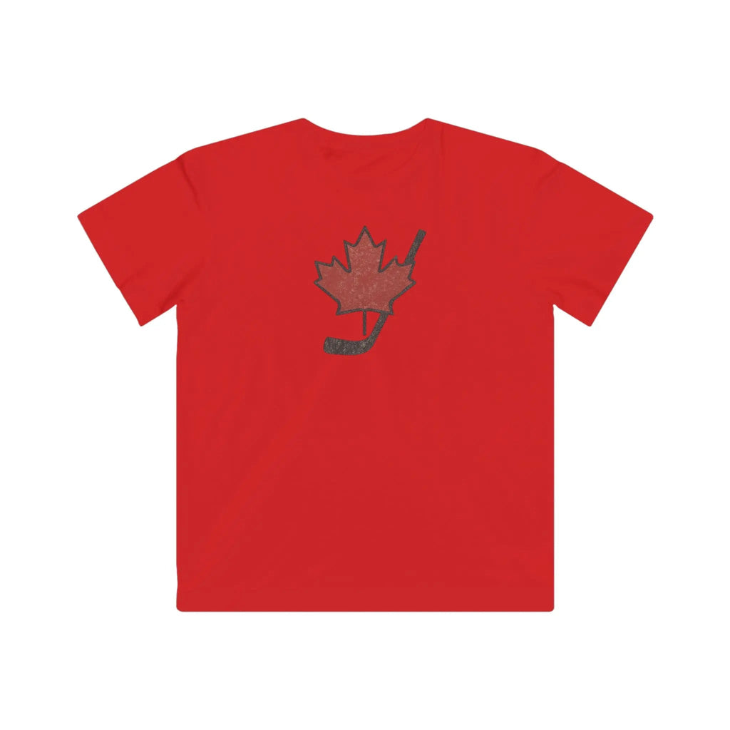 T-shirt vintage feuille d'érable du Canada pour jeunes, style vieilli, idéal pour les fans de hockey
