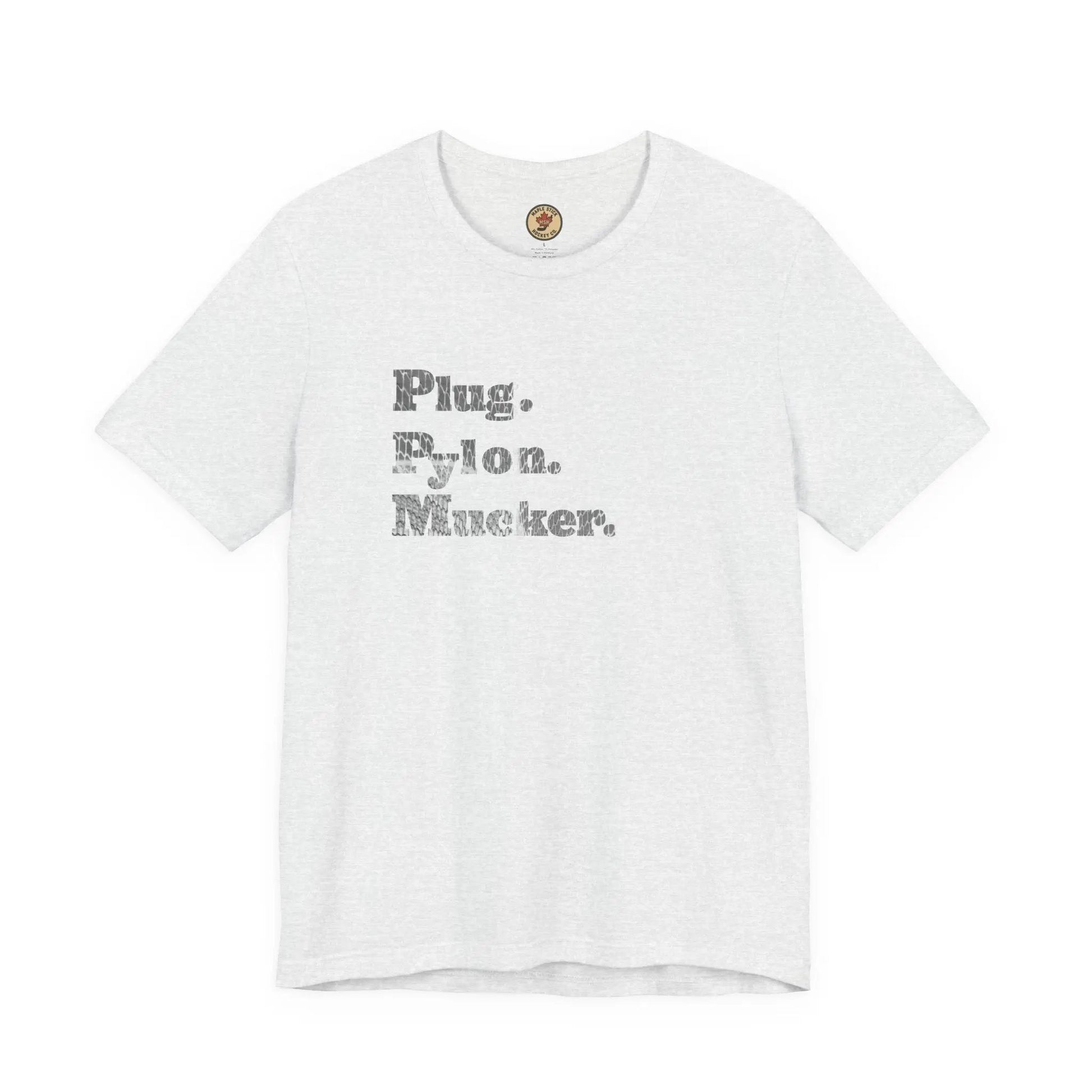 Plug Pylon Mucker T-Shirt - Hockey Hard Worker - Blue Collar Hockey - Maple Stick Hockey - True Fan Gift