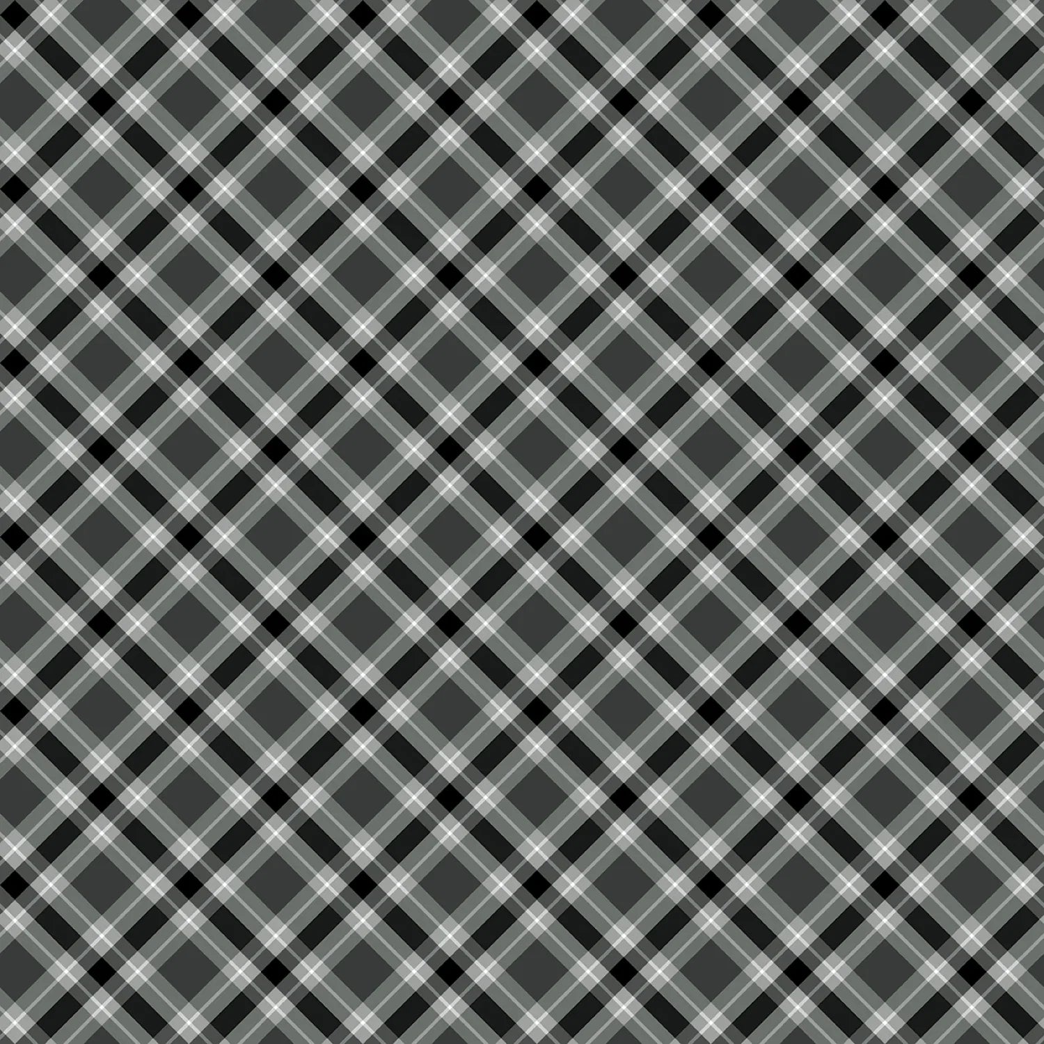 Plaid 108" Wide Back - Gray