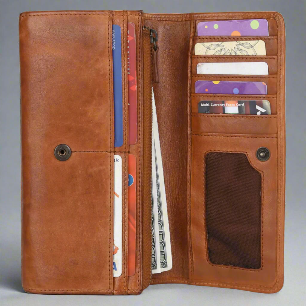 Pochette portefeuille en cuir pour femme MET