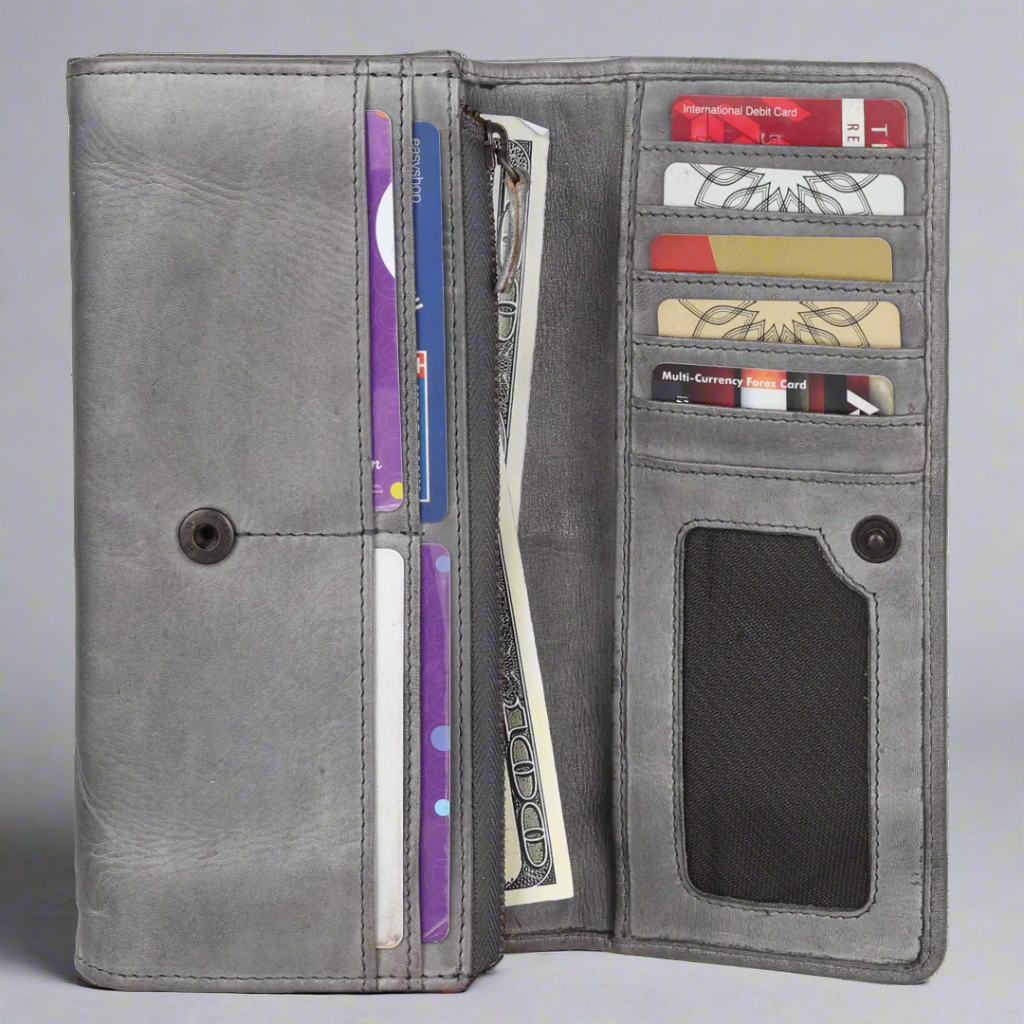 Pochette portefeuille en cuir pour femme MET