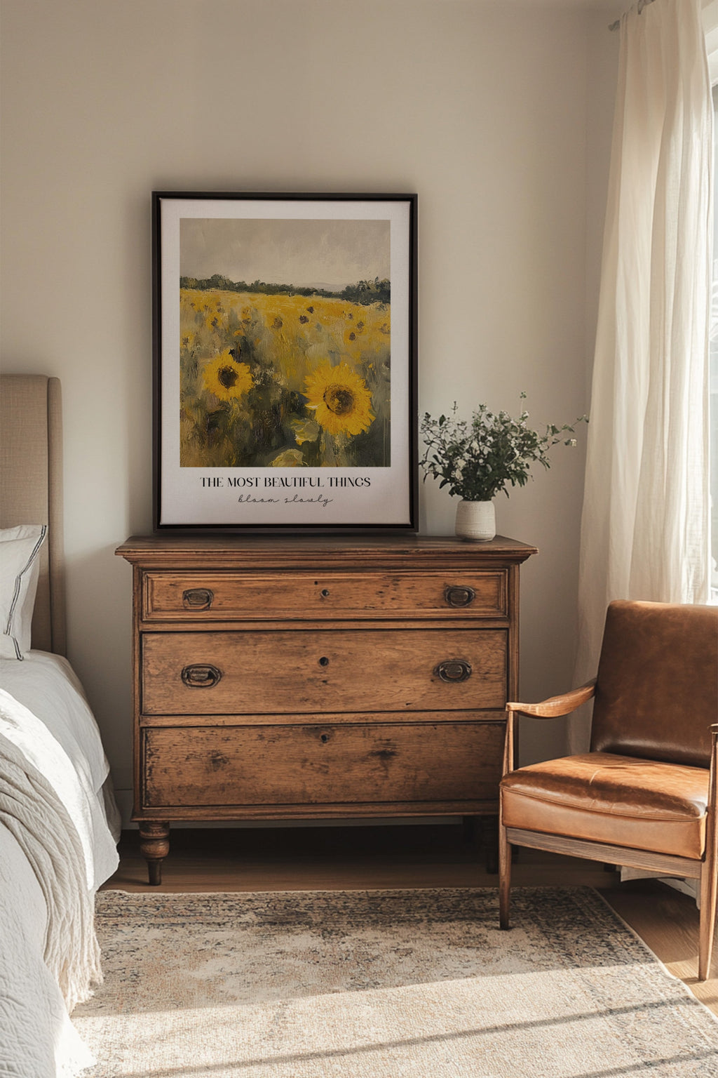BLOOM SLOWLY, Stretched Canvas Artwork