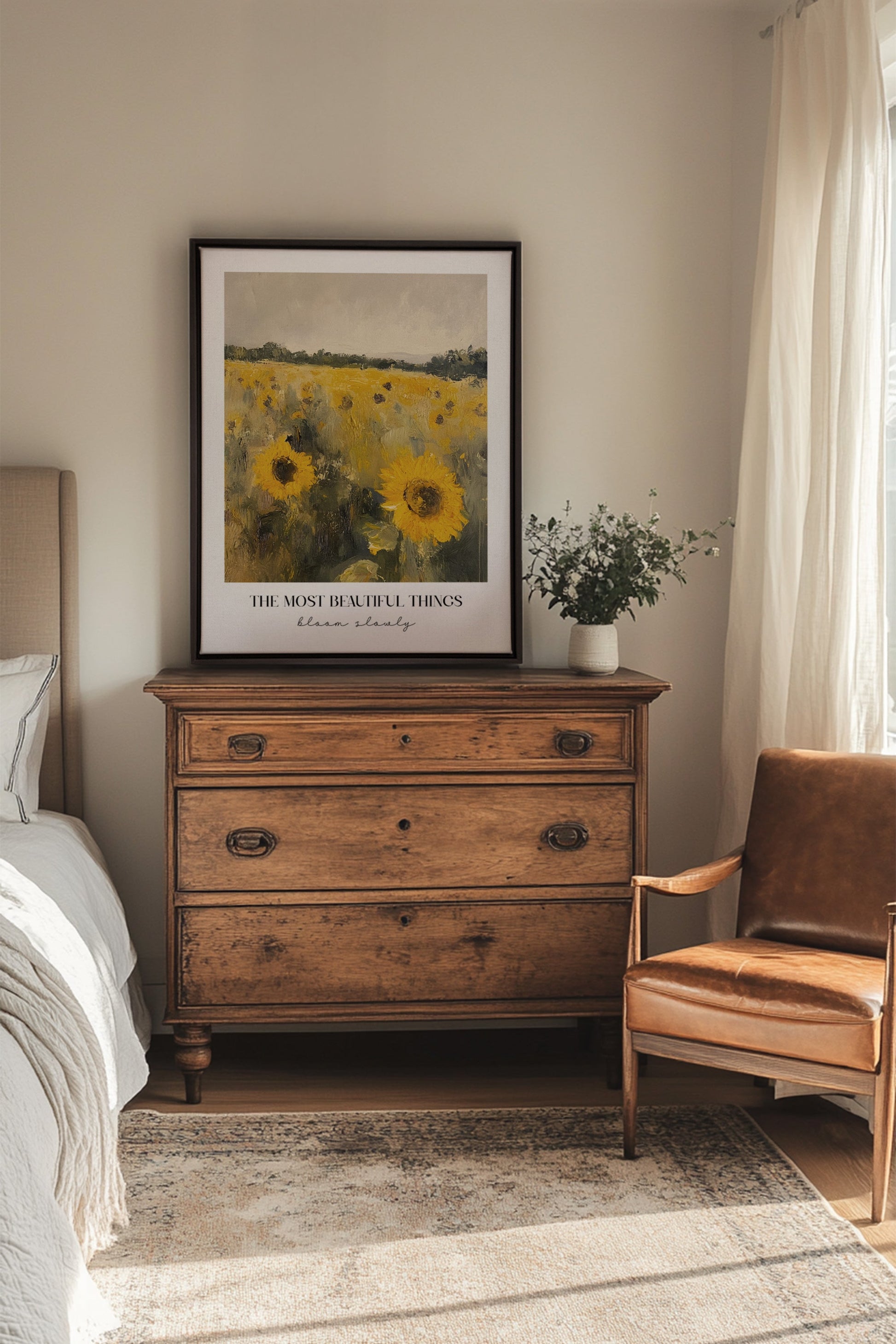 BLOOM SLOWLY, Stretched Canvas Artwork