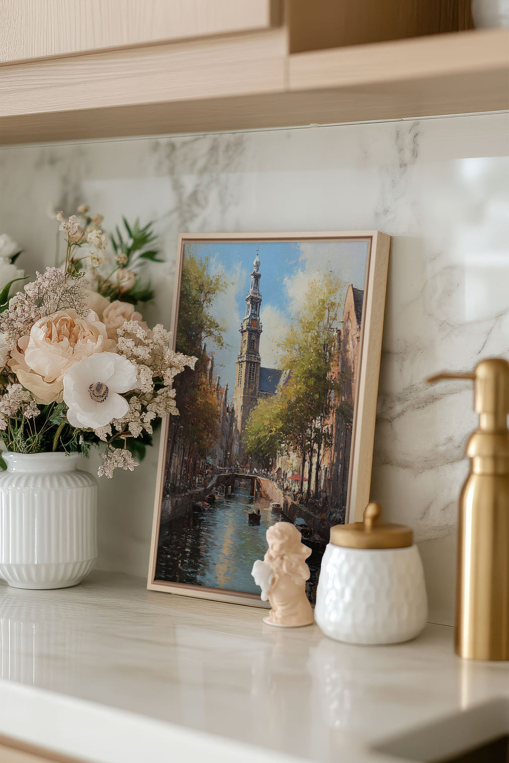 Amsterdam Canals, Stretched Canvas Artwork