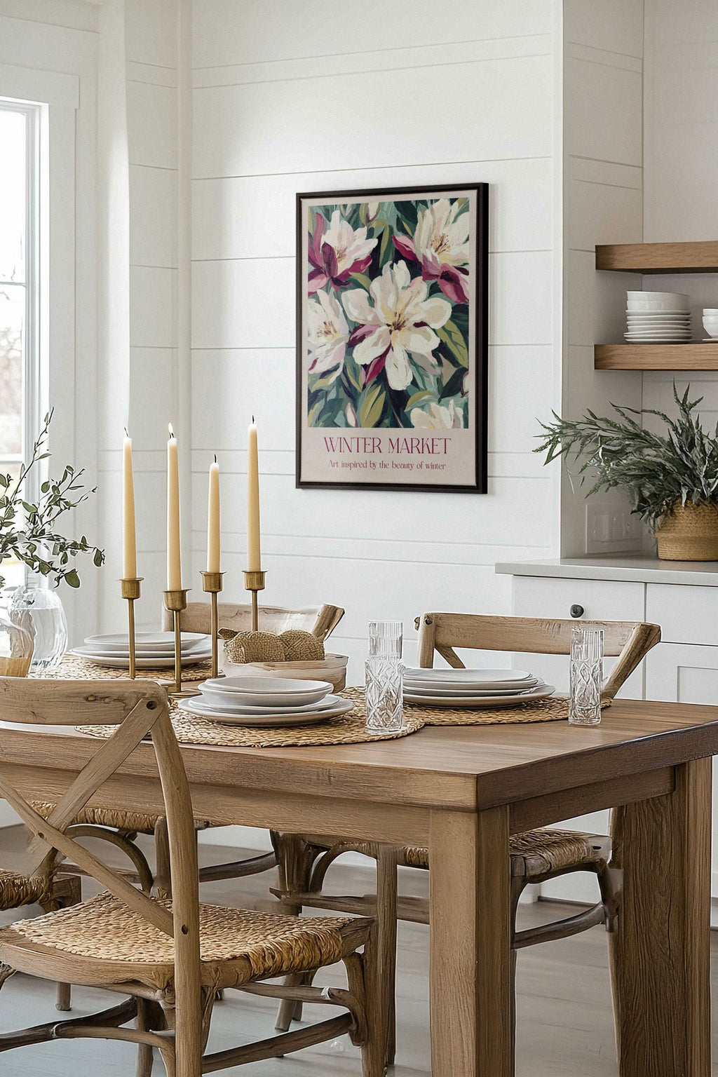 WINTER MARKET II, Stretched Canvas Artwork