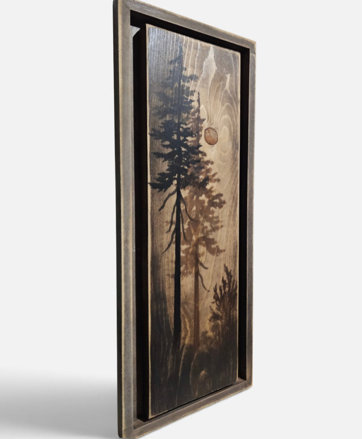 Hand painted and framed wall art decor on wood (19.5" by 7.75")