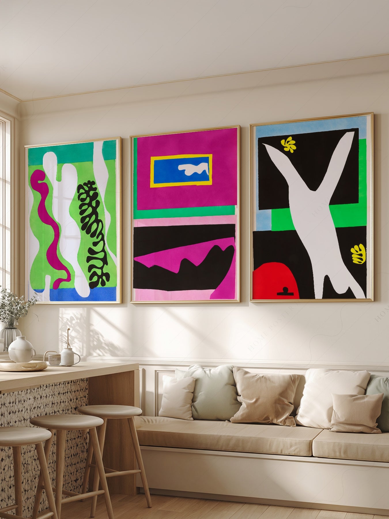 Henri Matisse Gallery Wall Set of 3 – Modern Cut-Out Art Prints