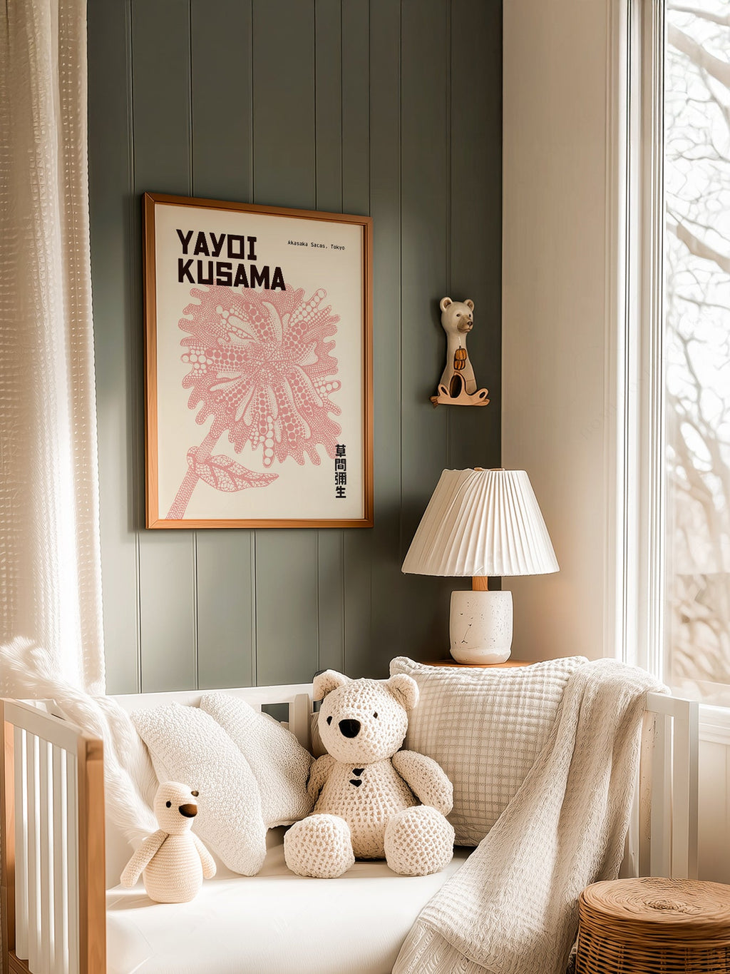 Yayoi Kusama Pink Flower Art Print – Contemporary Japanese Wall Art