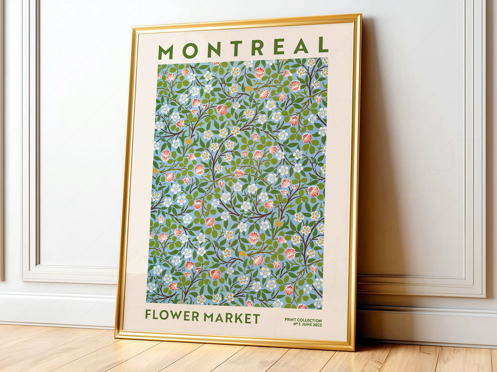 Montreal Flower Market Print – Botanical Wall Art Floral Poster