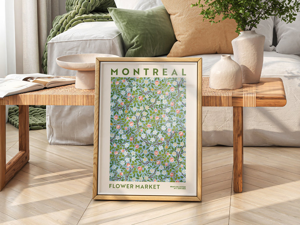 Montreal Flower Market Print – Botanical Wall Art Floral Poster