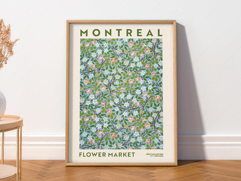 Montreal Flower Market Print – Botanical Wall Art Floral Poster