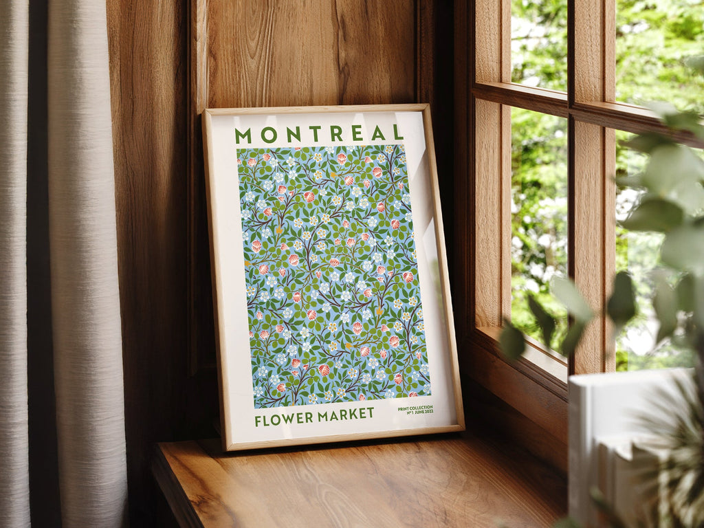 Montreal Flower Market Print – Botanical Wall Art Floral Poster