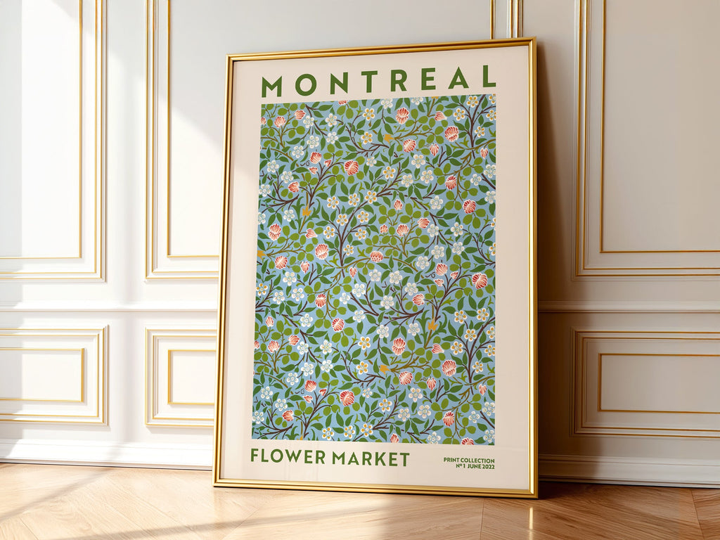 Montreal Flower Market Print – Botanical Wall Art Floral Poster