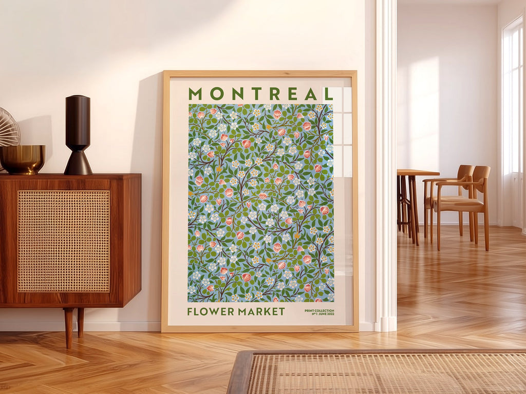 Montreal Flower Market Print – Botanical Wall Art Floral Poster