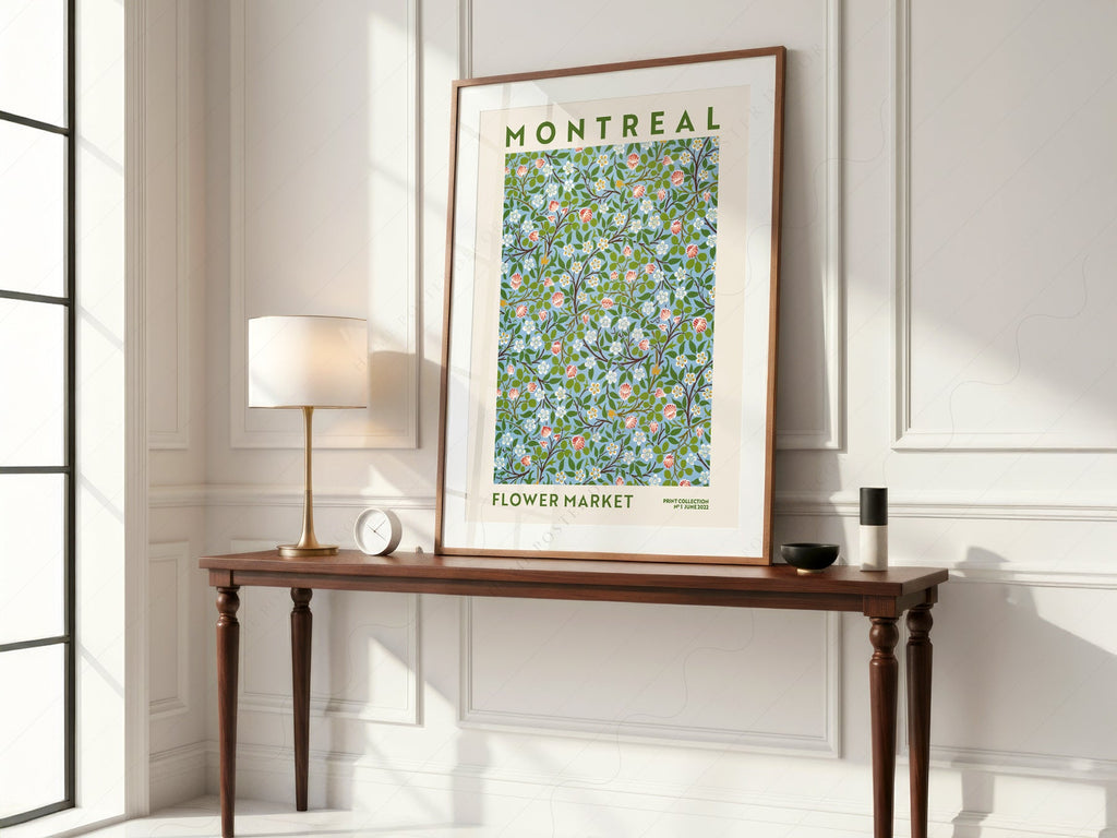 Montreal Flower Market Print – Botanical Wall Art Floral Poster