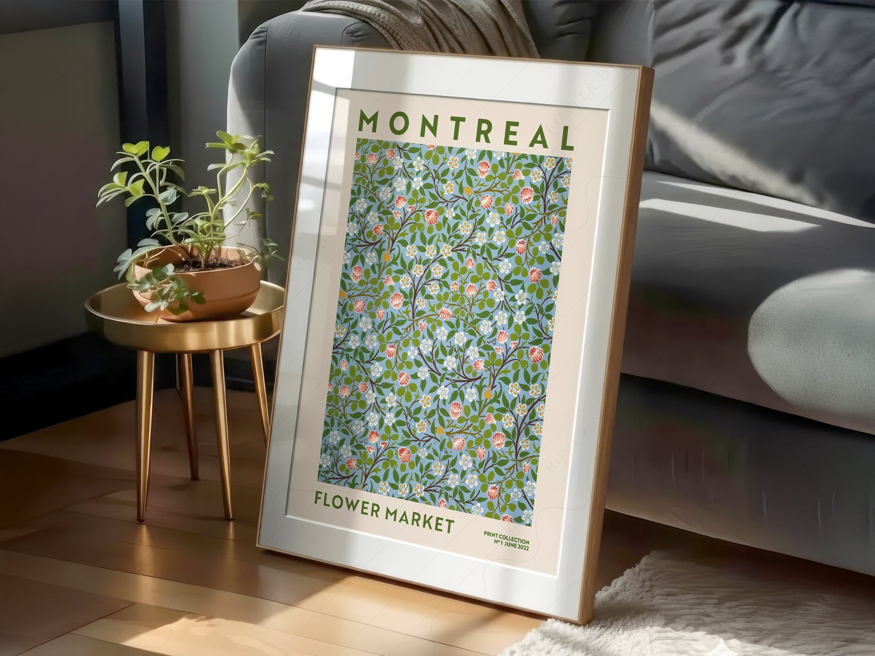 Montreal Flower Market Print – Botanical Wall Art Floral Poster