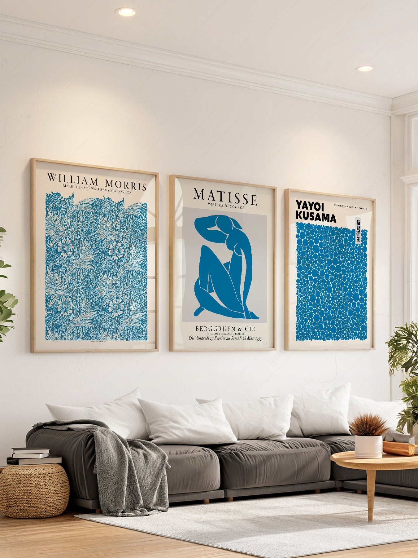Matisse William Morris Kusama Blue Print Set – Gallery Wall Art Posters