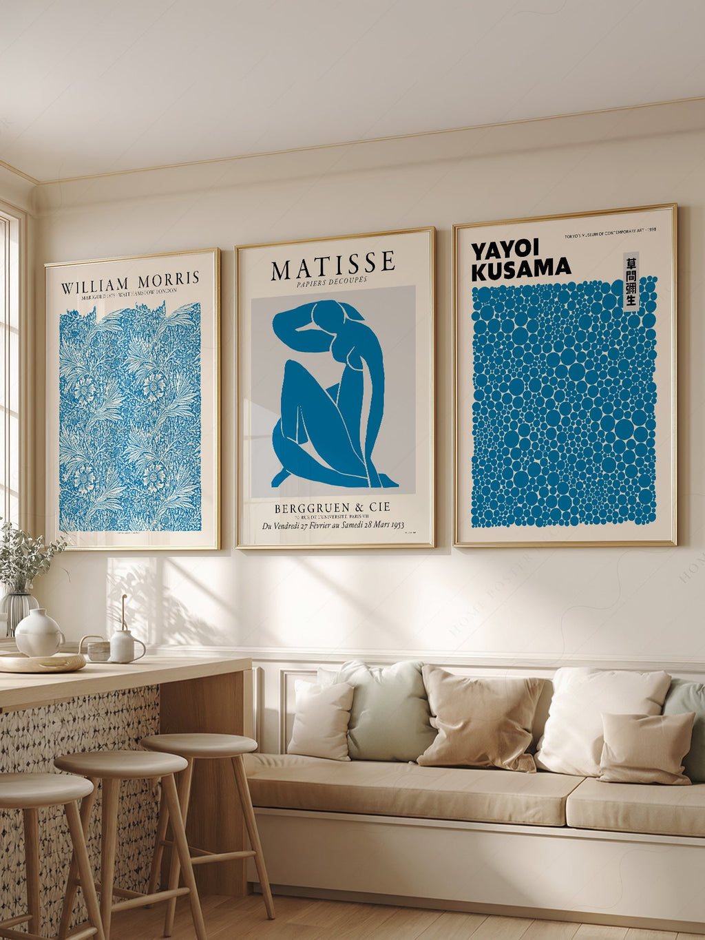 Matisse William Morris Kusama Blue Print Set – Gallery Wall Art Posters