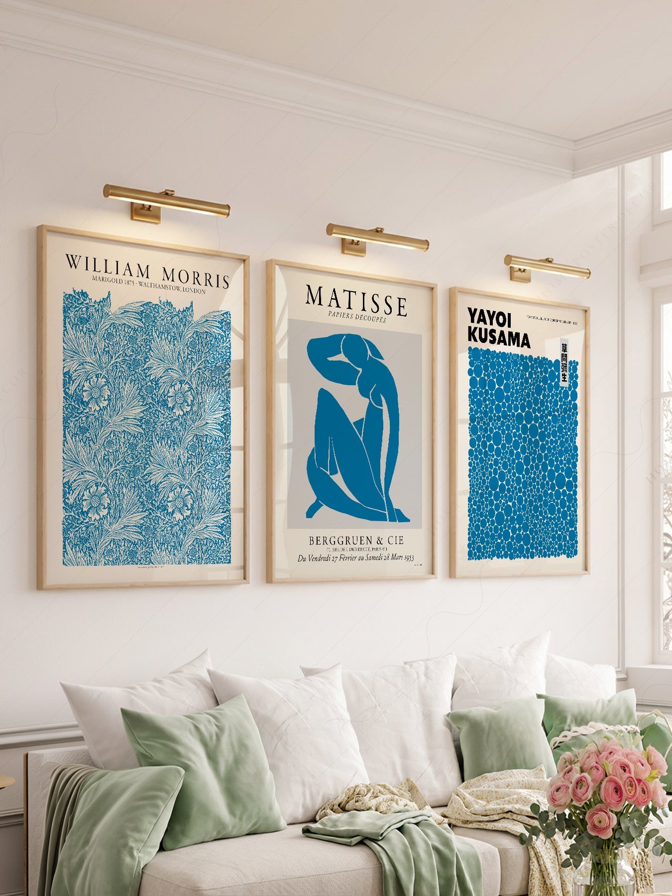 Matisse William Morris Kusama Blue Print Set – Gallery Wall Art Posters