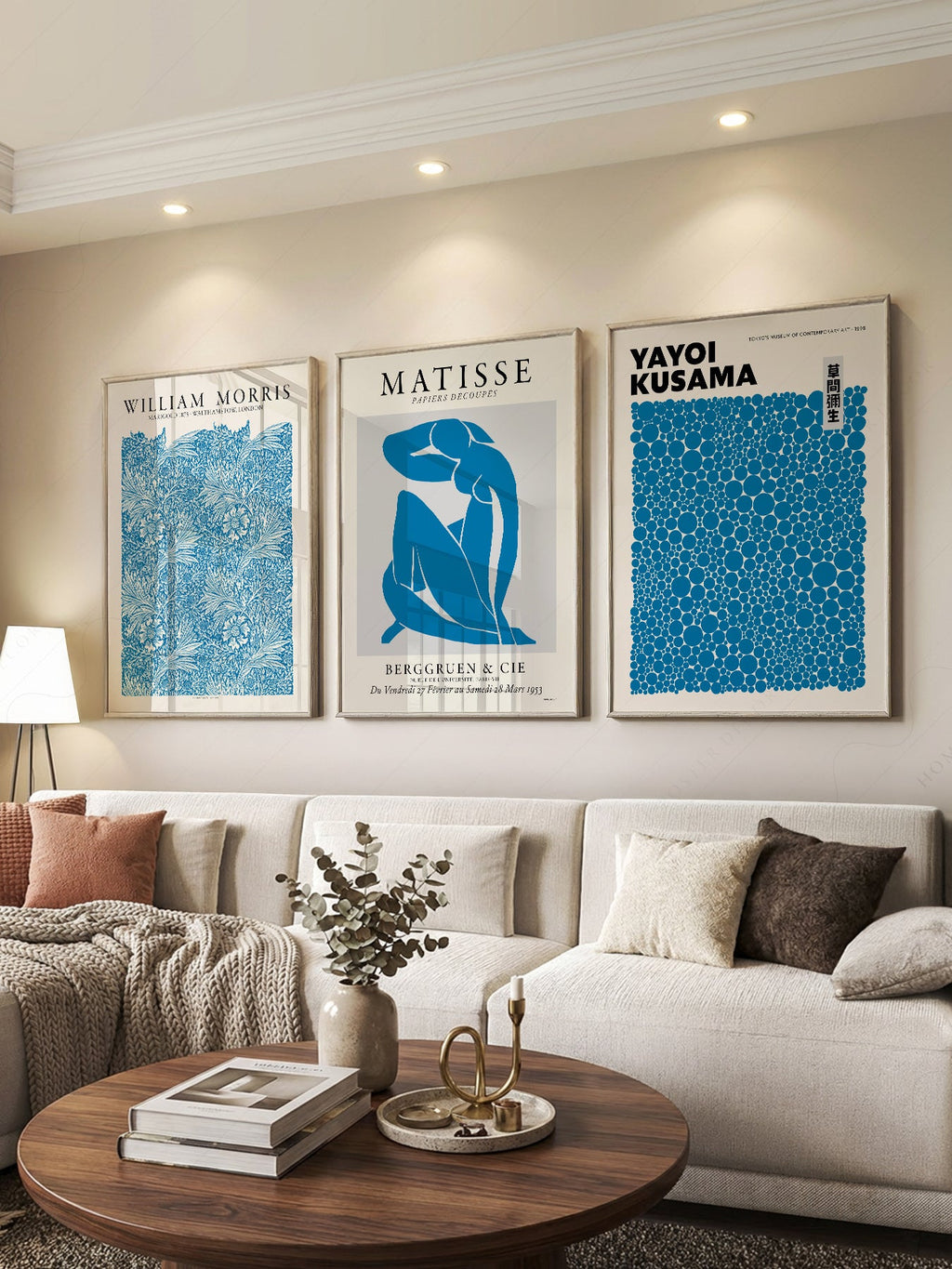 Matisse William Morris Kusama Blue Print Set – Gallery Wall Art Posters