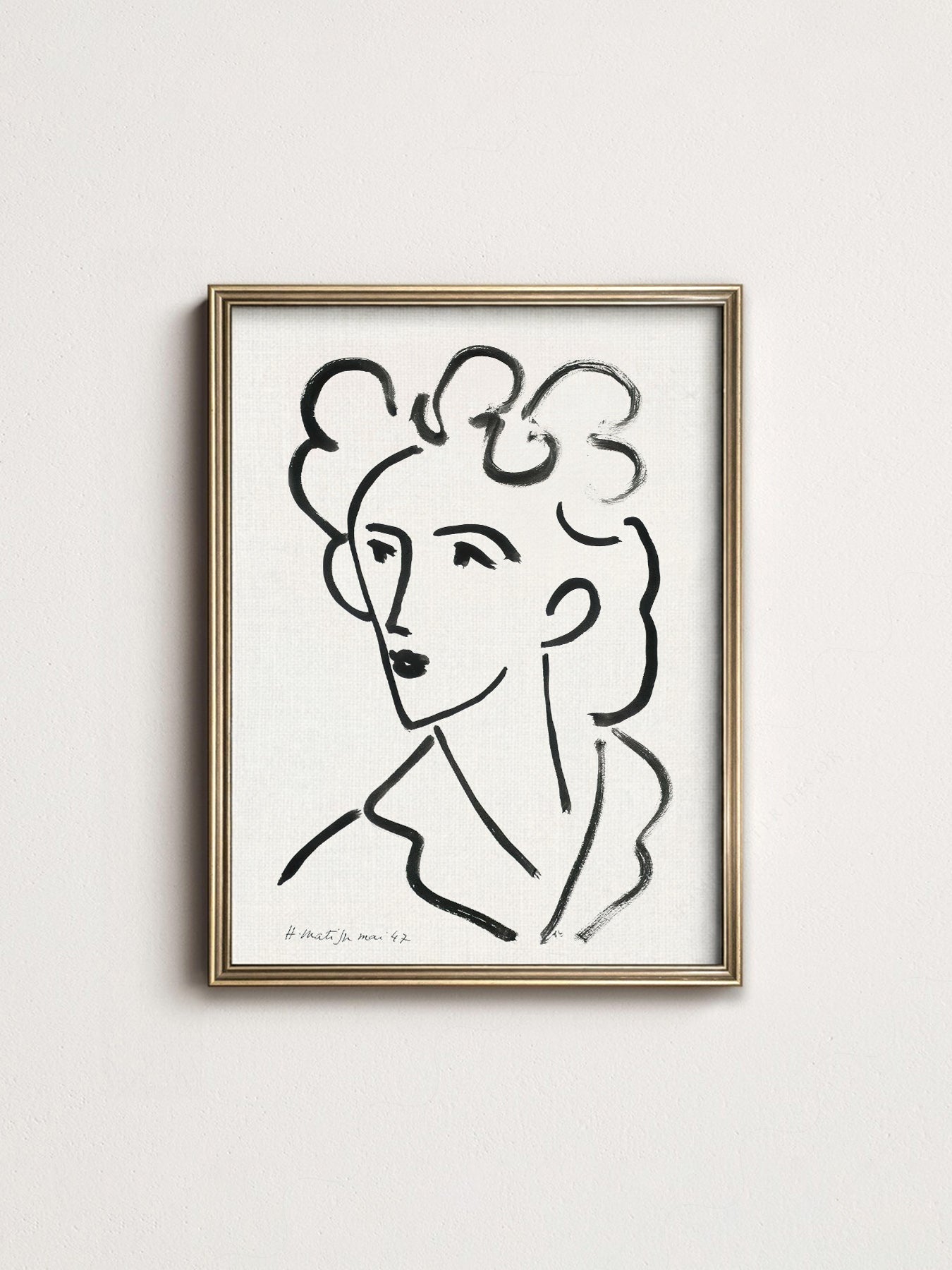 Henri Matisse Tete Marie Jose Art Print – Minimalist Line Drawing Poster