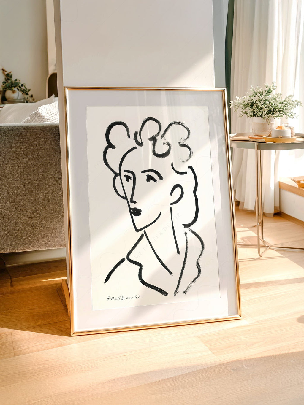 Henri Matisse Tete Marie Jose Art Print – Minimalist Line Drawing Poster