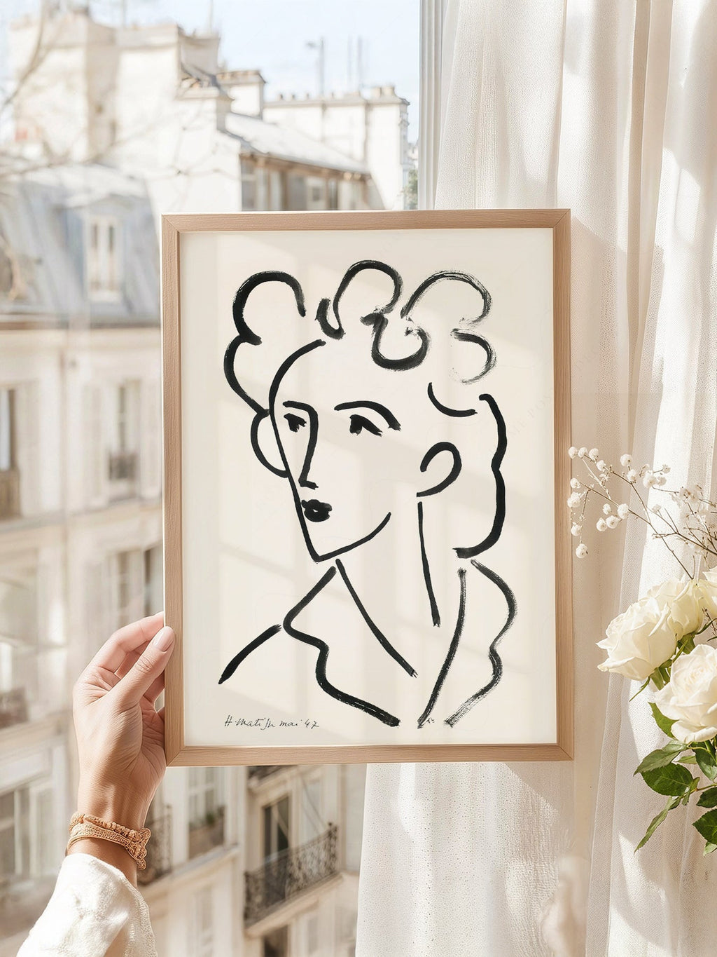 Henri Matisse Tete Marie Jose Art Print – Minimalist Line Drawing Poster