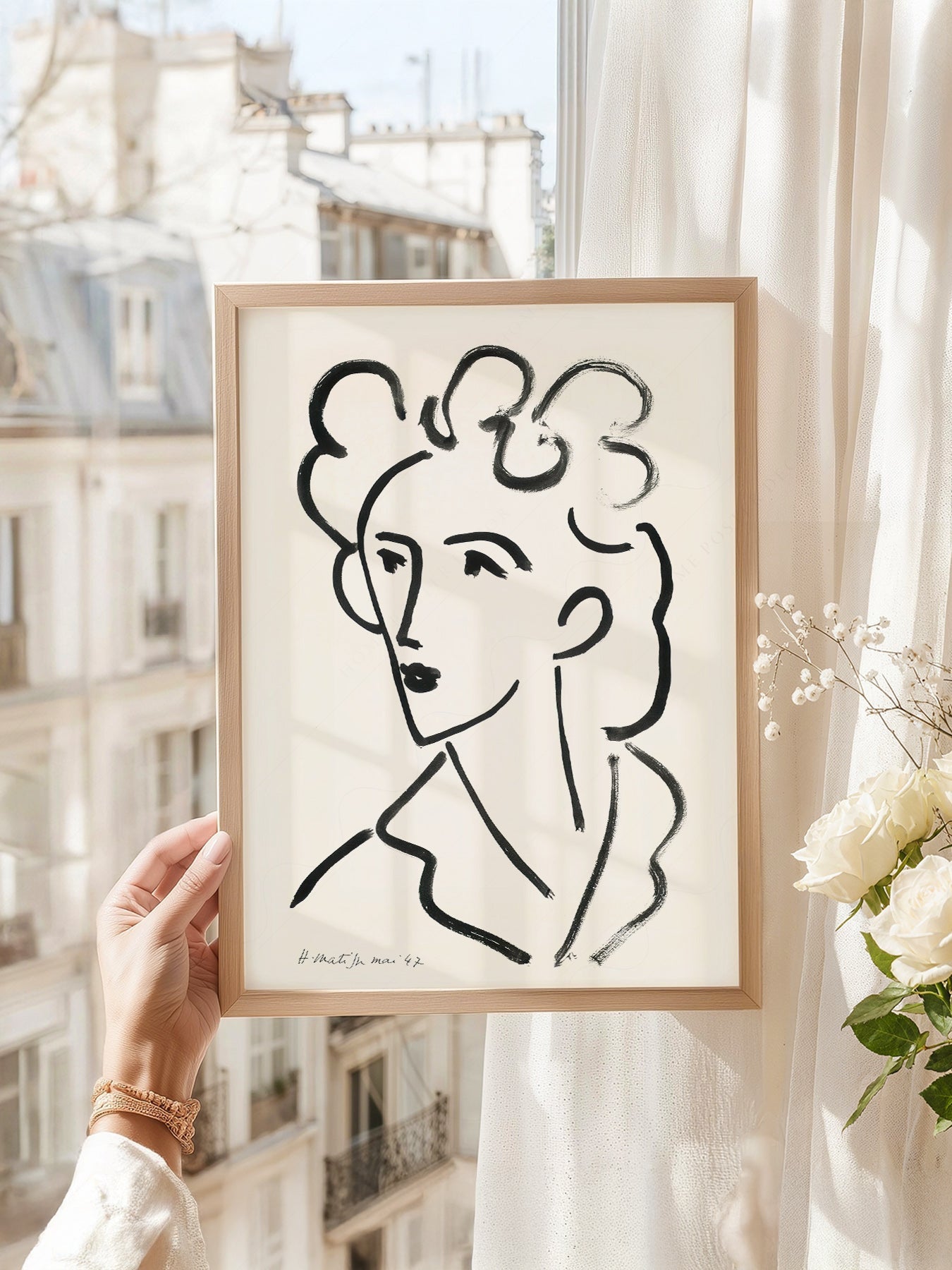 Henri Matisse Tete Marie Jose Art Print – Minimalist Line Drawing Poster