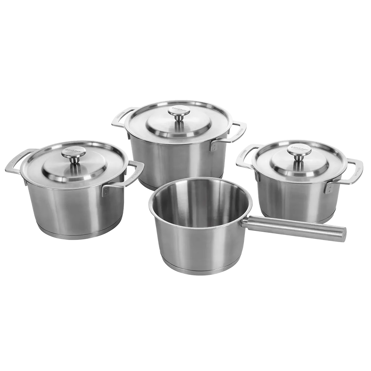 COMBEKK | Ensemble de quatre casseroles en acier inoxydable