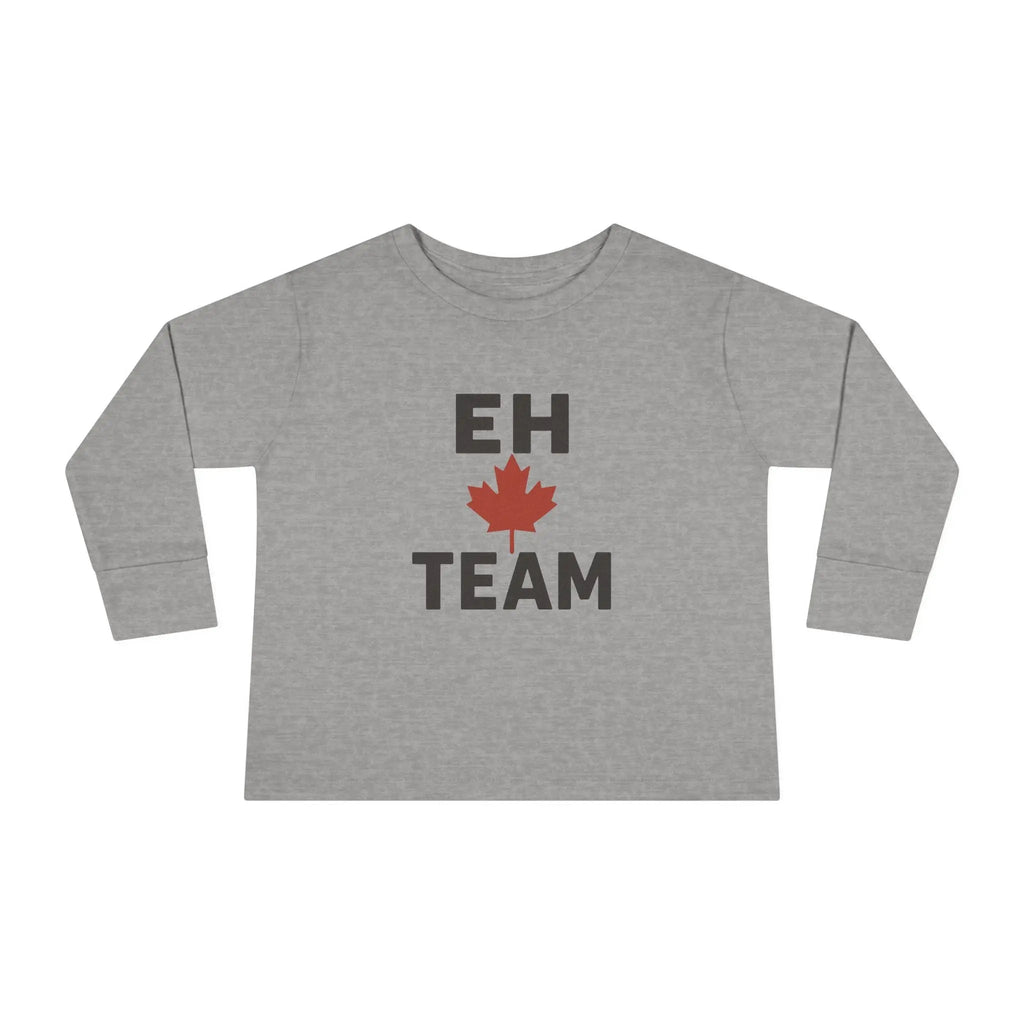 T-shirt à manches longues pour tout-petit Maple Stick « Eh Team » – Fierté de la feuille d'érable
