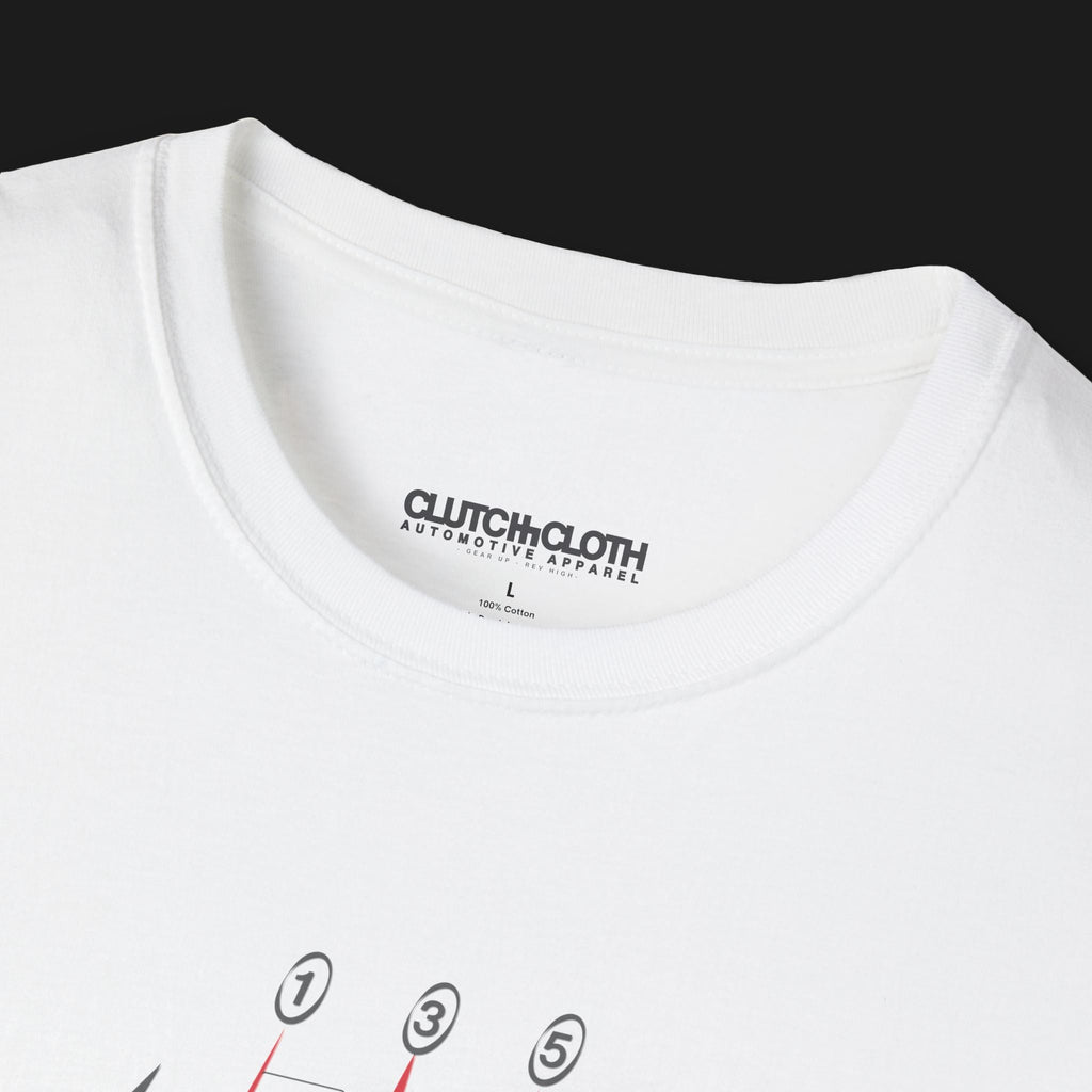 T-shirt graphique automobile avec changement de vitesse manuel et battement de cœur | Homme et femme (unisexe)