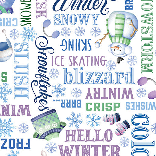 Snowflake Wishes - Nicole DeCamp - Wintery Words White - 15189-09