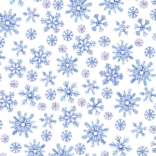 Snowflake Wishes - Nicole DeCamp - Wintery Snowflakes White - 15191-09
