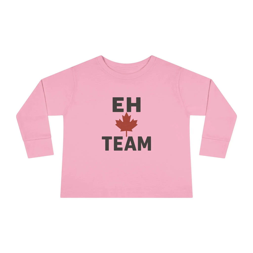 T-shirt à manches longues pour tout-petit Maple Stick « Eh Team » – Fierté de la feuille d'érable