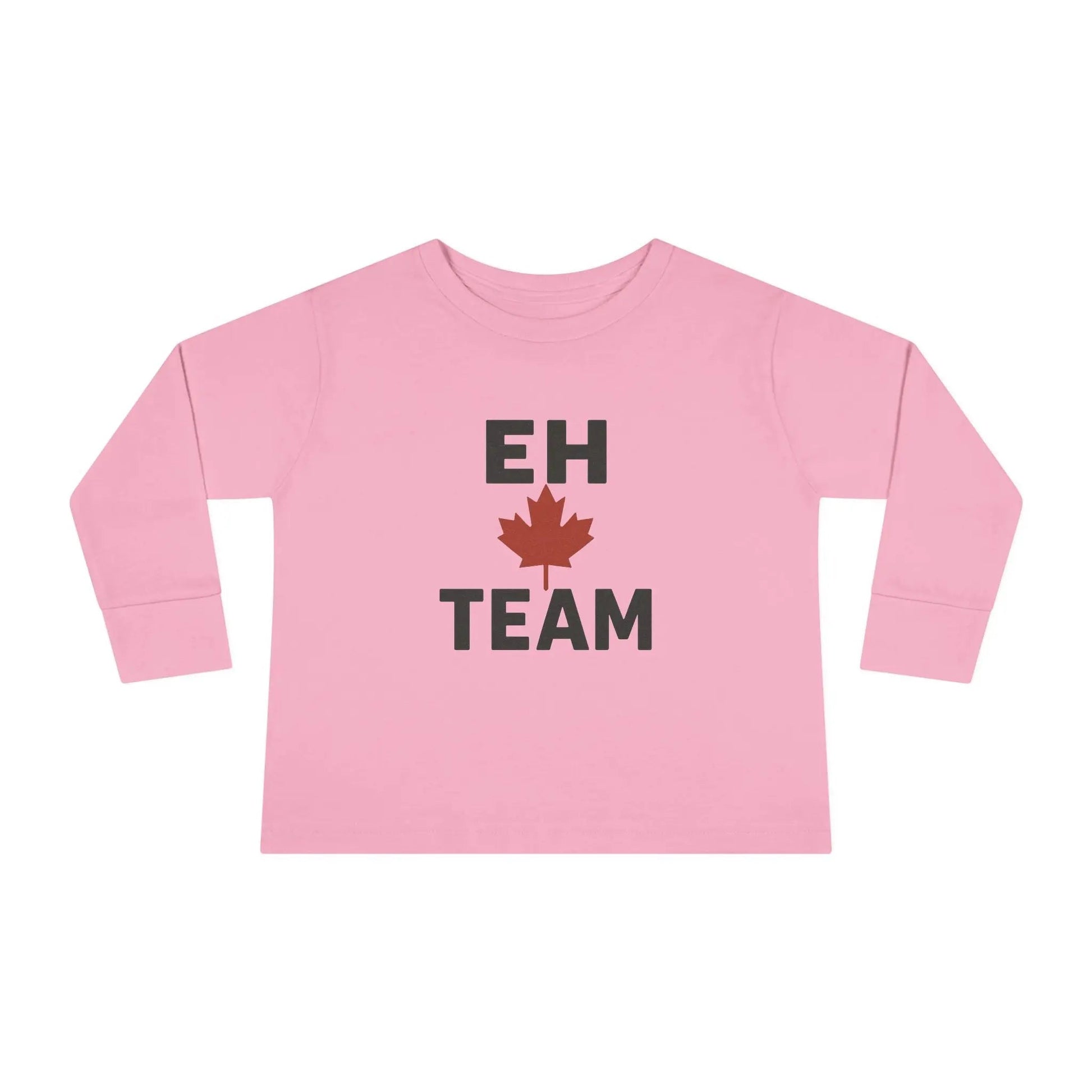 T-shirt à manches longues pour tout-petit Maple Stick « Eh Team » – Fierté de la feuille d'érable