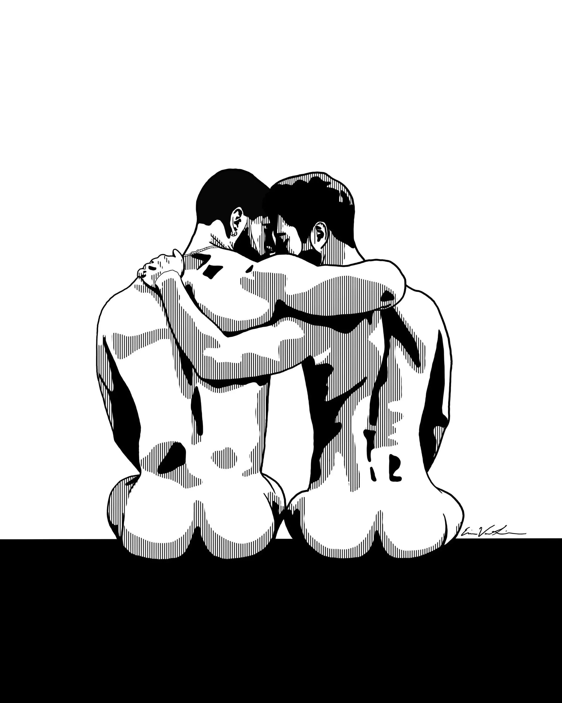 Lovers At Poolside ART PRINT