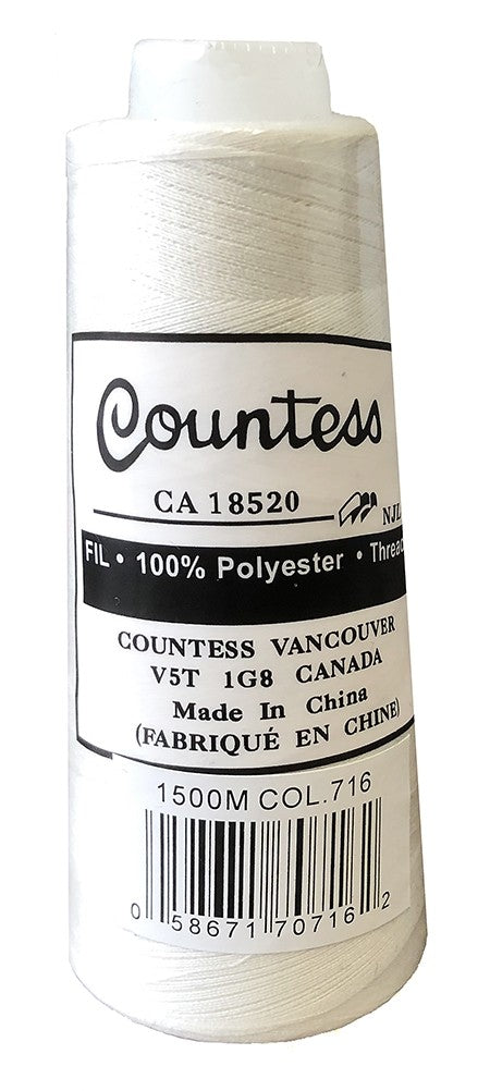 Fil à surjeter Countess, polyester, 40/2, 1 500 m