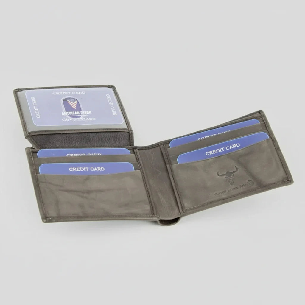 Men's RFID Bifold Wallet with Left ID Flap